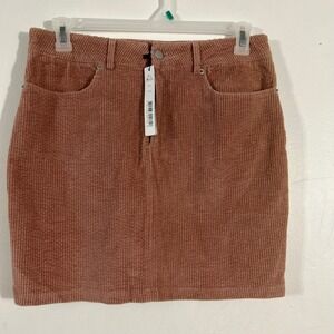Just Quella Corduroy Mini Skirt Women Size 12 Rose Pink NWT Retro Boho Ribbed